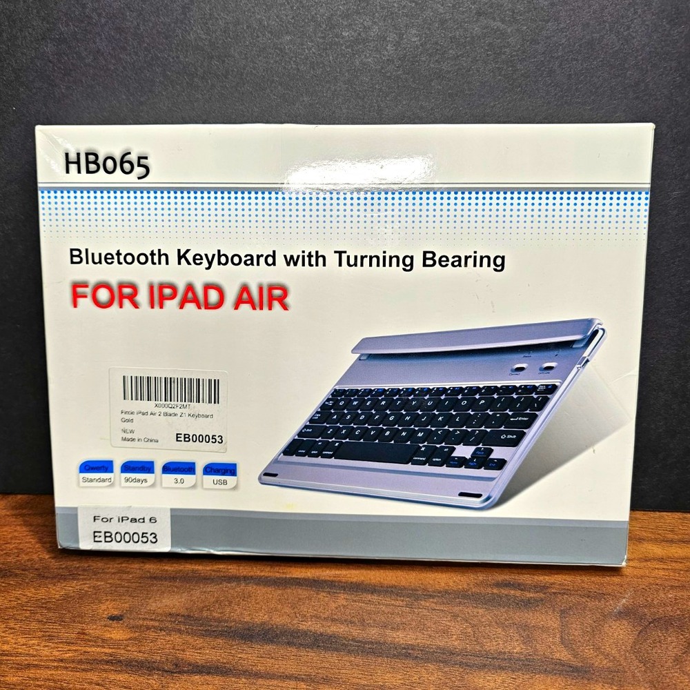 Bluetooth Keyboard Case for iPad Air Air 2 iPad 6 HB065 Gold Sealed Wireless NIB